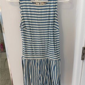 Maison Jules Blue and White Striped Romper